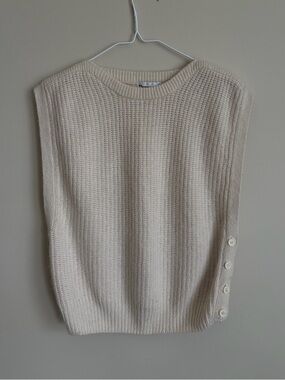Vintage Silk / Rabbit Hair Blend Cream Knit Sweater Tank Women’s M